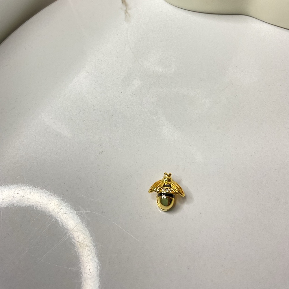 π 14K Gold Plated Sterling Silver Reflexion Bee Clip Charm - Picture 12 of 12